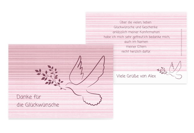 Konfirmation Danke Taube 2