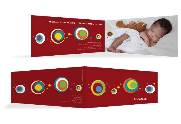 Babykarte Retro Kreise