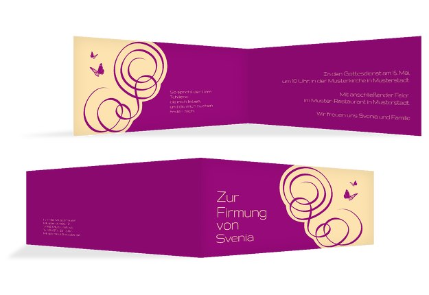 Firmung Einladung Butterfly