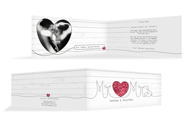 Hochzeit Dankeskarte Mr&Mrs