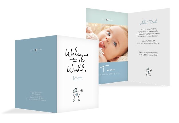 Baby Dankeskarte Welcome