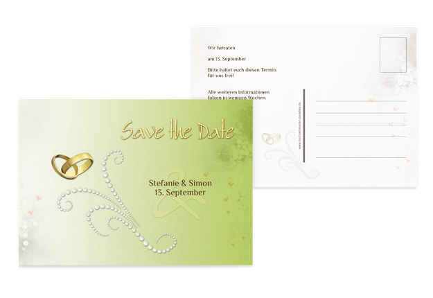 Save-the-Date Eheringe Perlen