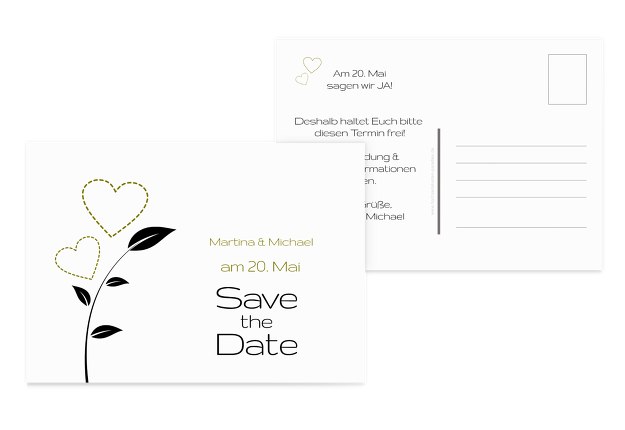Save-the-Date Herzblume