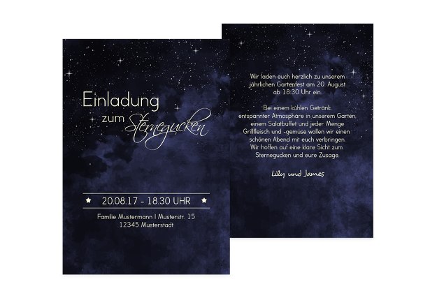 Einladung Sommerfest Sternennacht