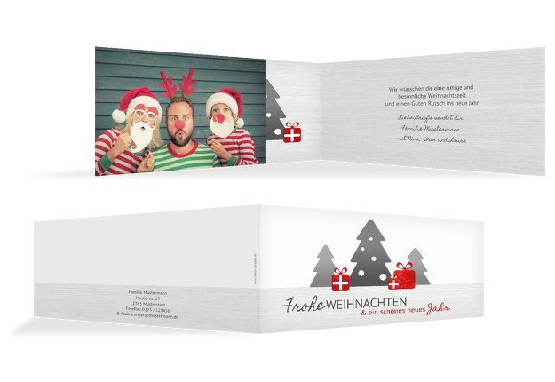 Foto Weihnachtsgrußkarte Geschenkebaum