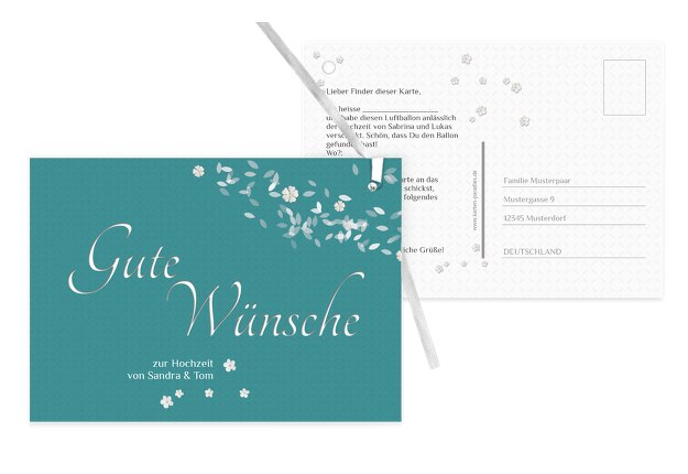 Hochzeit Ballonkarte romantic flower