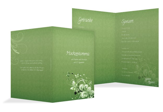 Hochzeit Menükarte Liebeswunder