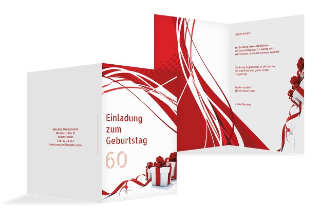 Geburtstag Schleifenband 60