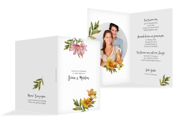 Hochzeit Einladung Blumendeko