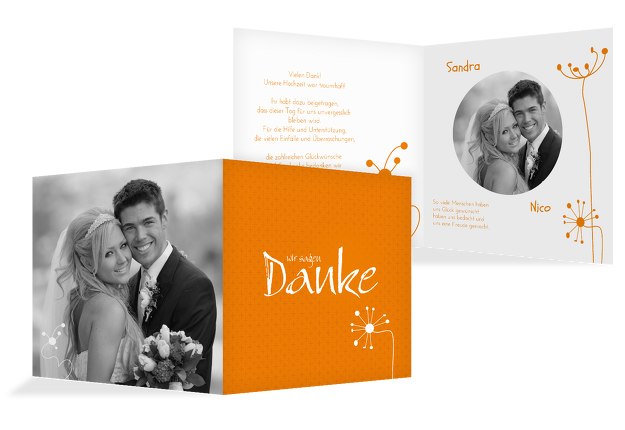 Hochzeit Dankeskarte abstrakte Blumen
