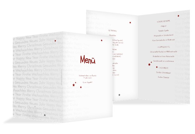 Menükarte Schrift
