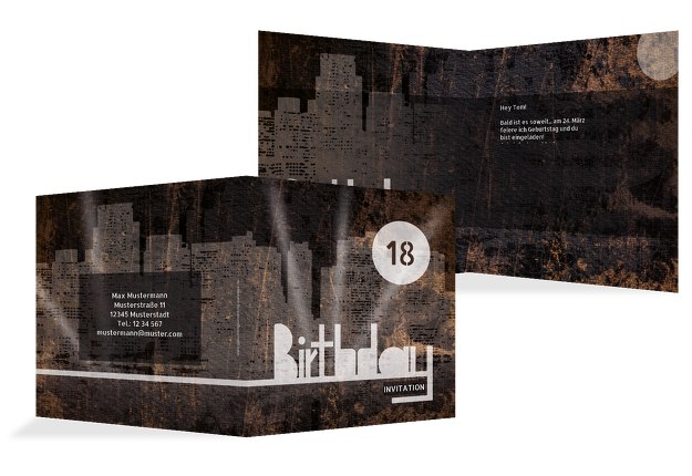 Geburtstagskarte City Lights 18
