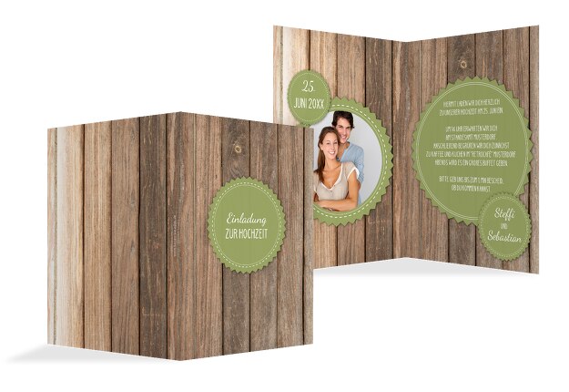 Hochzeit Einladung Vintage Holz
