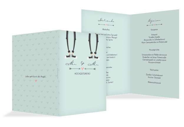 Hochzeit Menükarte Pärchen - Männer