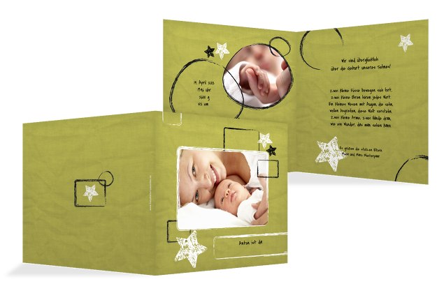 Babykarte Kreidepapier