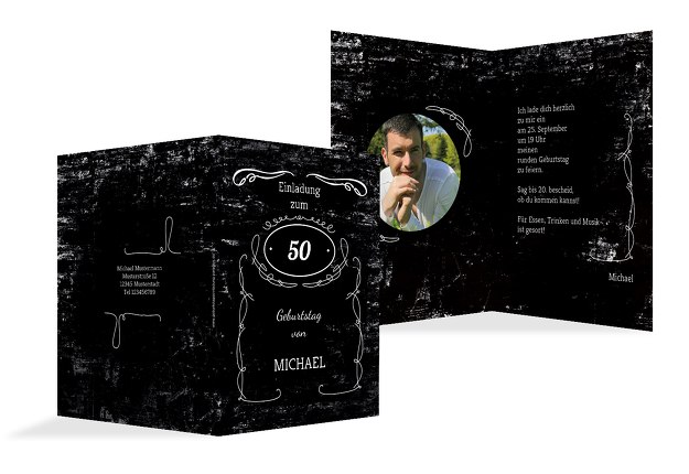 Geburtstagseinladung Jackcard 50 Foto