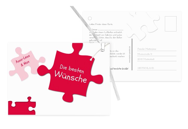 Hochzeit Ballonkarte Puzzleteile