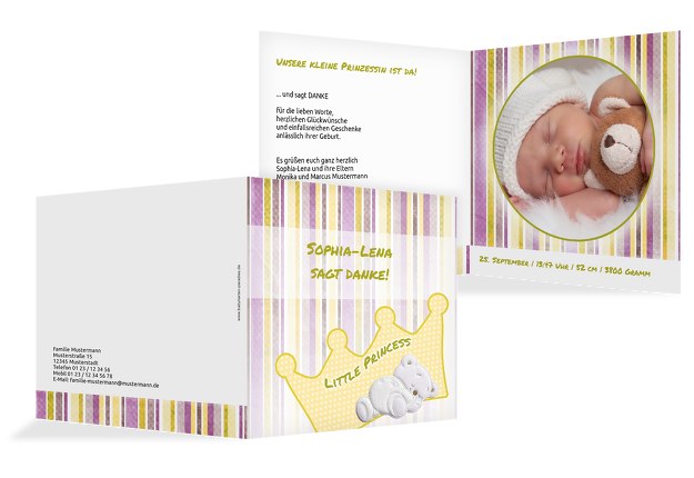 Baby Dankeskarte Krone