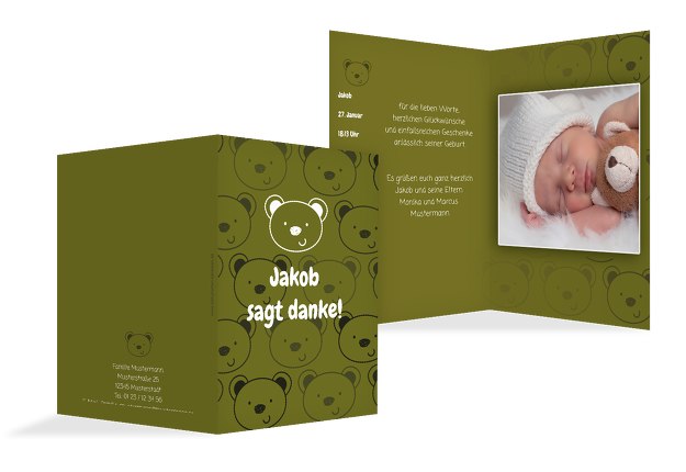 Baby Dankeskarte Bärchen