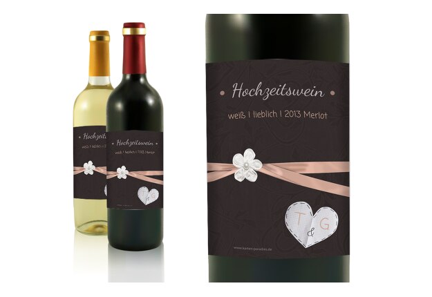 Hochzeit Flaschenetikett sanfte Blüte