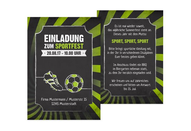 Einladung Sommerfest Retro Sport