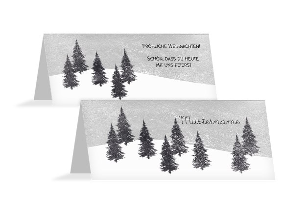 Tischkarte Winterwald