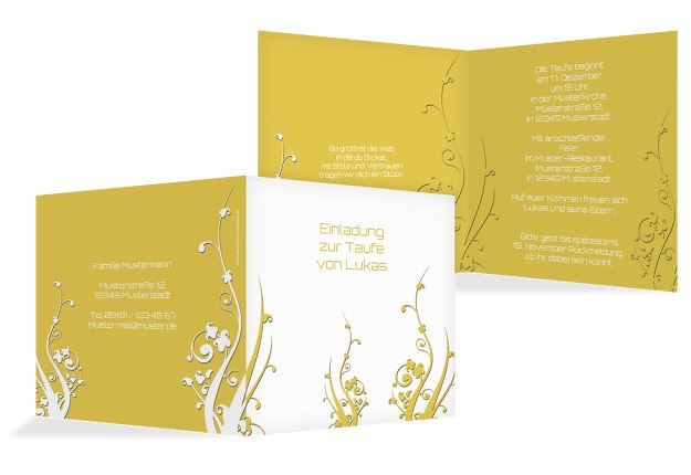 Taufkarte Florale Schnörkel 2