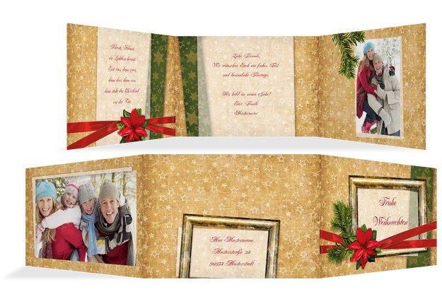 Foto Grußkarte Goldenes Geschenk