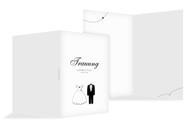 Hochzeit Kirchenheft Umschlag dress and suit