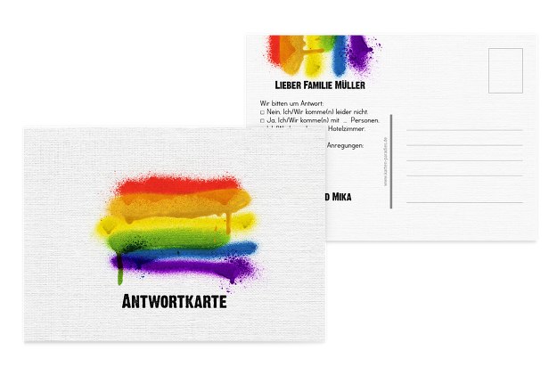 Antwortkarte Regenbogenliebe