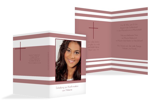 Einladungskarte zur Konfirmation Kreuz