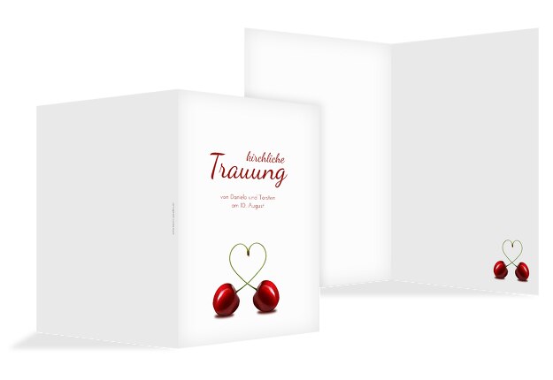 Hochzeit Kirchenheft Umschlag Kirsche