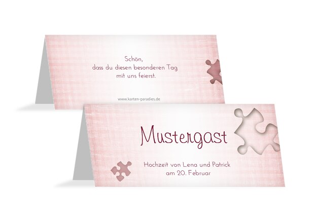 Hochzeit Tischkarte Puzzle