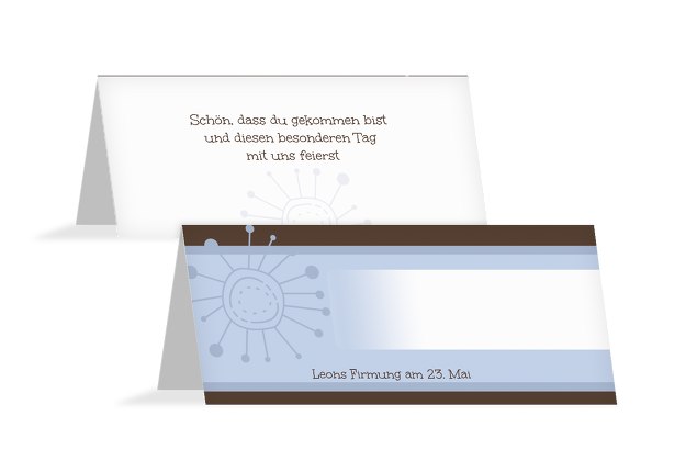 Tischkarte Firmung Blumen