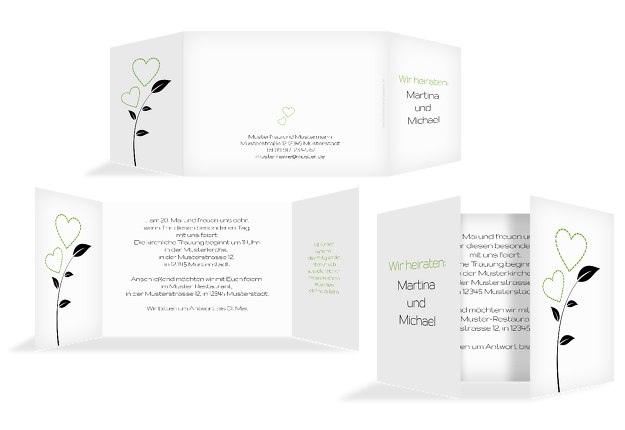 Hochzeit Einladung Herzblume