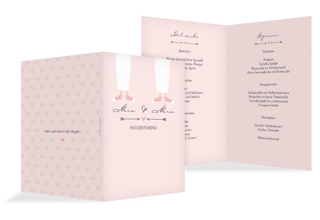 Hochzeit Menükarte Pärchen - Frauen
