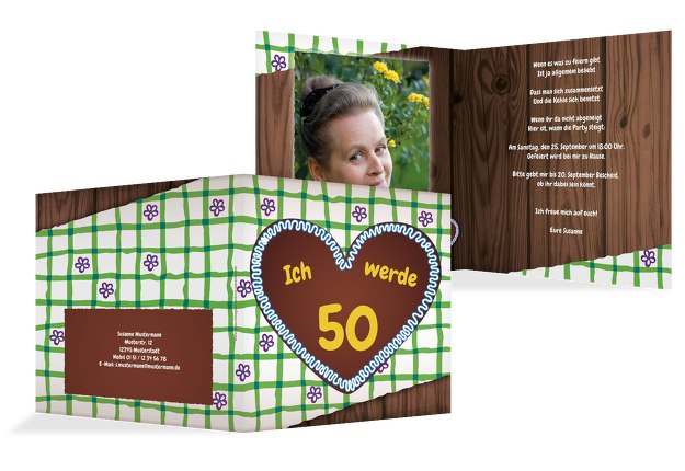 Einladung Lebkuchenherz 50 Foto