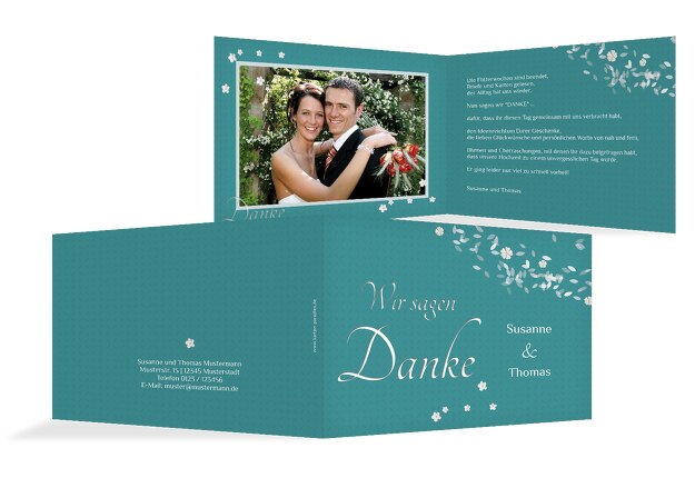 Hochzeit Dankeskarte romantic flower