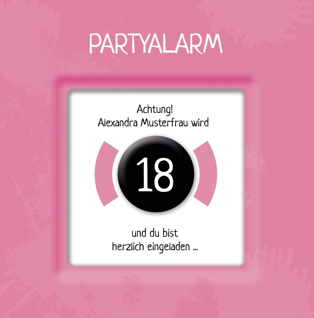 Geburtstagskarte Partyalarm 18 Foto Selbst Gestalten