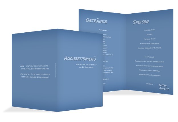 Hochzeit Menükarte 3 Liebesmoment