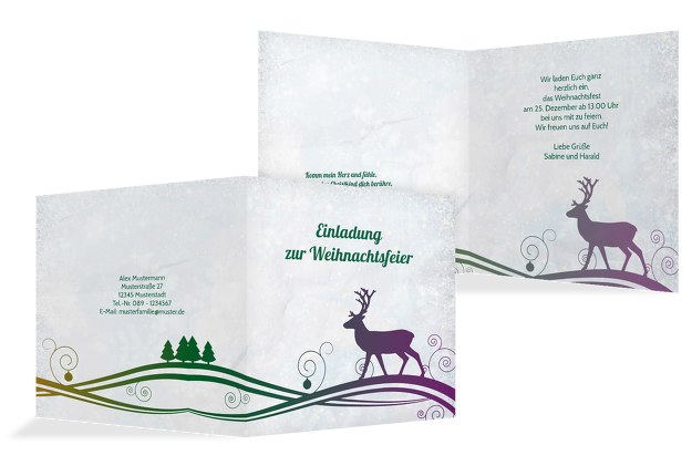 Einladungskarte Bunter Wintertraum