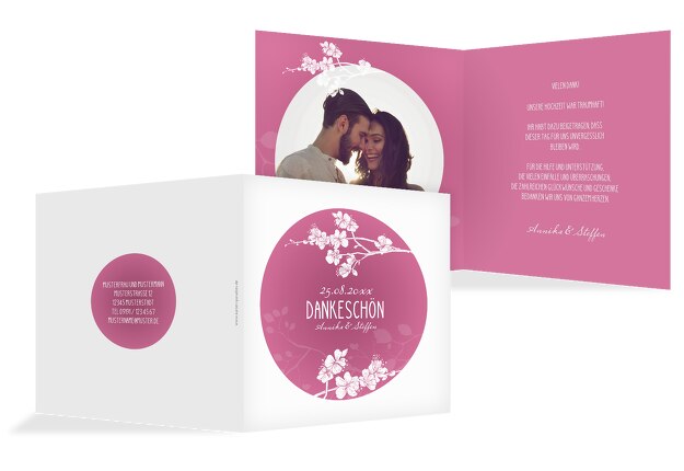 Hochzeit Dankeskarte Cherry Blossom