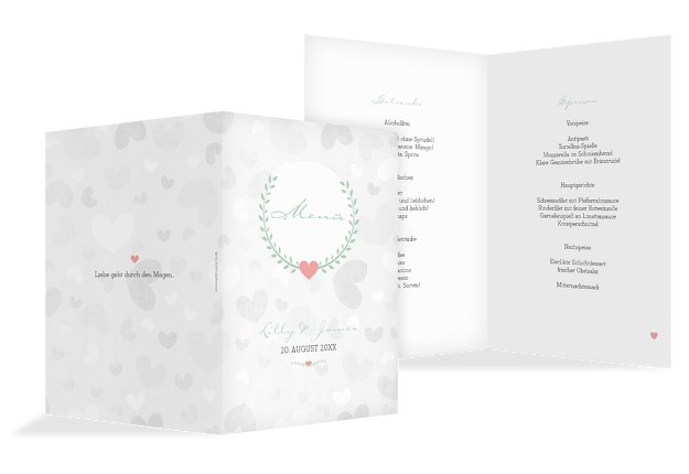Hochzeit Menükarte Zarte Ranke