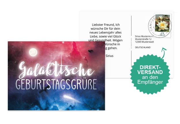 Glückwunschkarte zum Geburtstag Galaxy