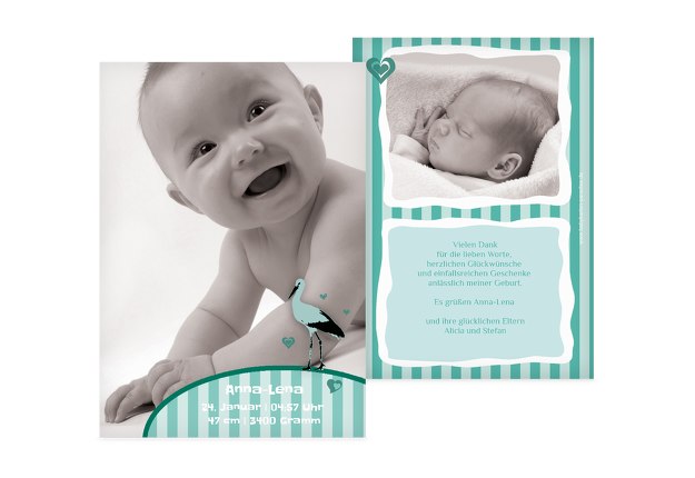 Baby Dankeskarte Harmonie