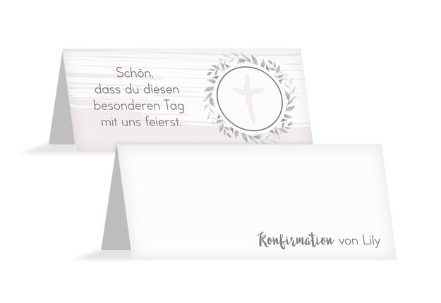 Konfirmation Tischkarte Kranz