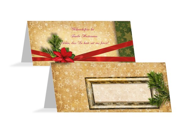 Tischkarte Goldenes Geschenk