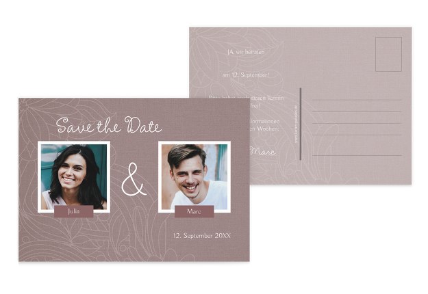 Save-the-Date Vintage Flower