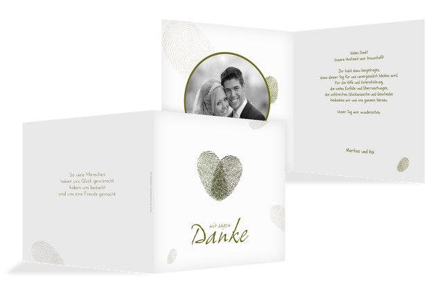 Hochzeit Dankeskarte fingerprint