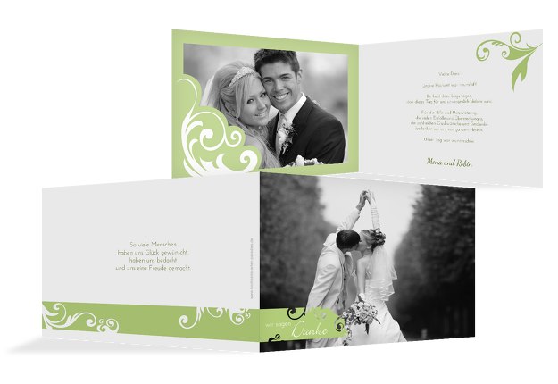 Hochzeit Dankeskarte squiggle square
